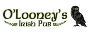 olooneys irish pub green and black logo with owl