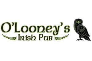 olooneys logo black and green irish pub with owl