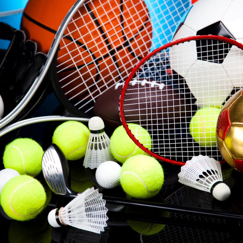 sports equipment - tennis, basketball, football, soccer, golf